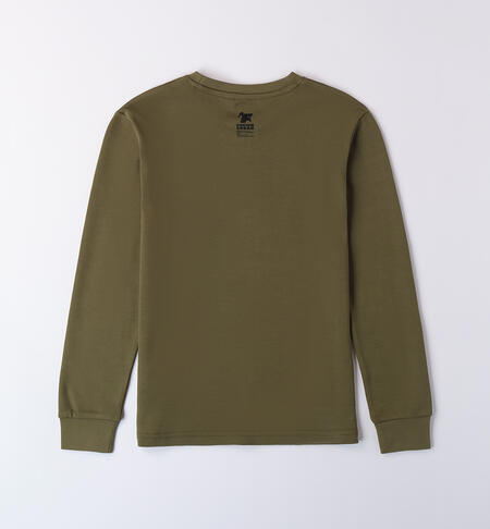 T-shirt boy crew neck VERDE MILITARE -5563