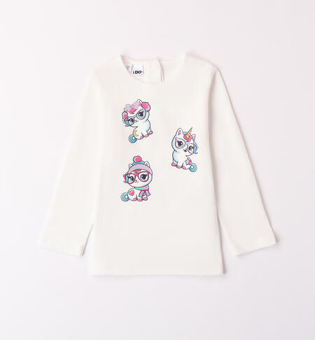 Girl's unicorn t-shirt CREAM