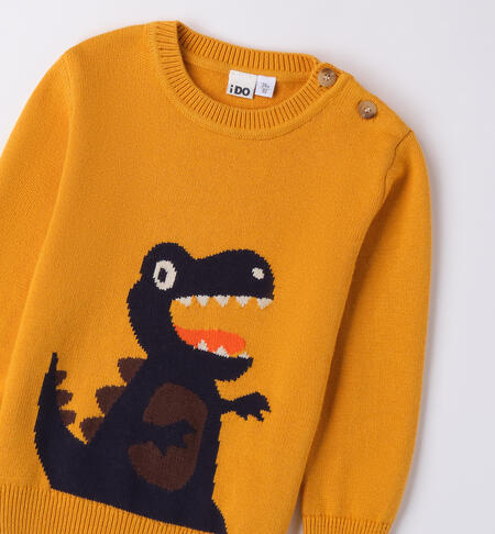 Baby boy sweater with dinosaur SENAPE-1643