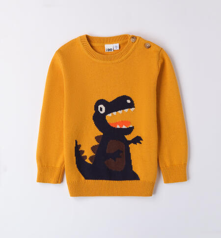 Baby boy sweater with dinosaur SENAPE-1643