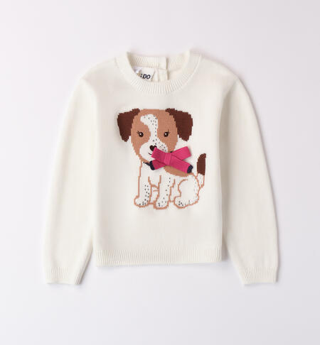 Maglione bambina con cane
 PANNA-0112