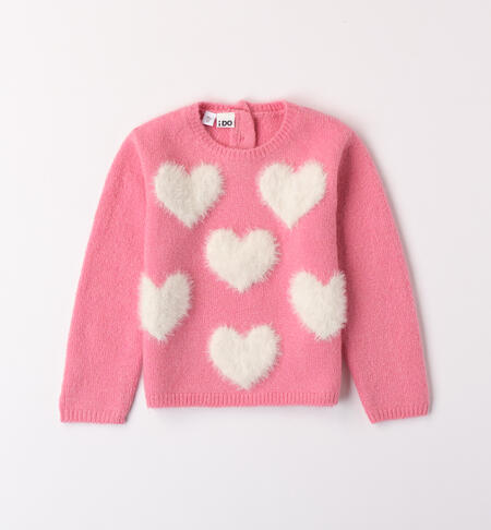 Sweater girl hearts FUCHSIA