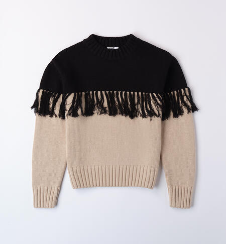 Fringed sweater girl NERO-0658