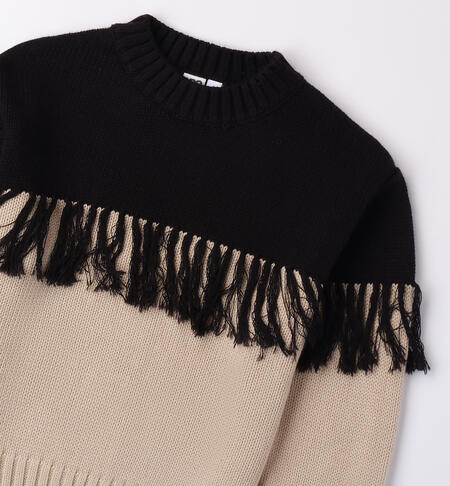 Fringed sweater girl NERO-0658