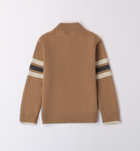 Baby boy zippered sweater BEIGE SCURO-0938