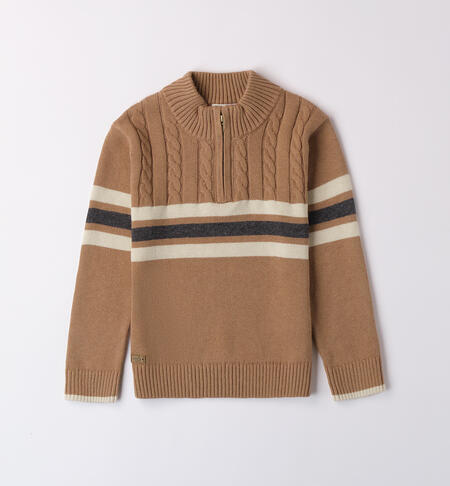 Baby boy zippered sweater BEIGE SCURO-0938