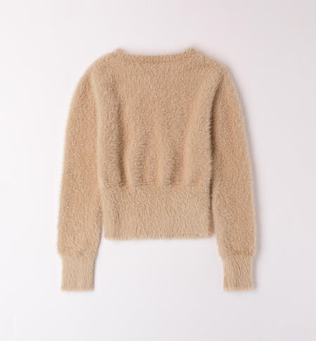 Maglione per ragazza in tricot BEIGE-0941