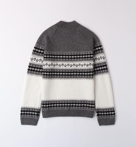 Boy's sweater with stripes GRIGIO MELANGE SCURO-8994