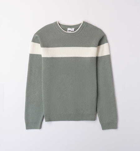 Boy sweater with stripe GREEN-4252