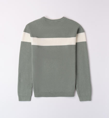 Maglione ragazzo con riga GREEN-4252