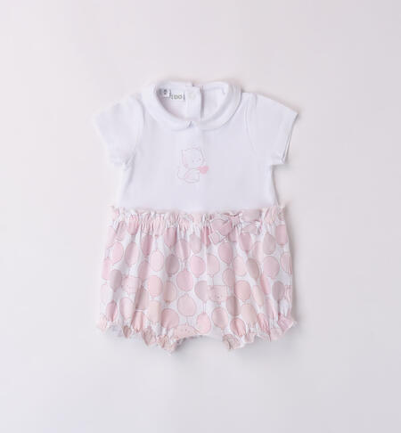 Baby girl romper with bow BIANCO-0113