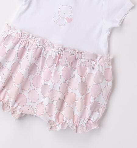 Baby girl romper with bow BIANCO-0113
