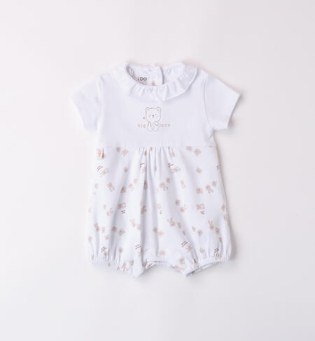 IDOMini Unisex Baby Romper BIANCO-BEIGE-6BGT