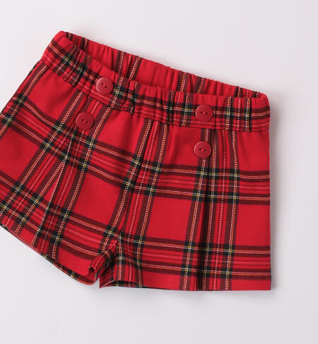 Plaid Baby Girl Shorts ROSSO-2253