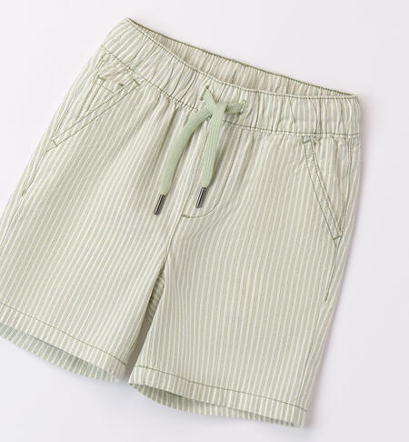 Green striped Bermuda shorts for boys VERDE OLIVA-4911