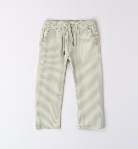 Boys' long striped trousers VERDE OLIVA-4911