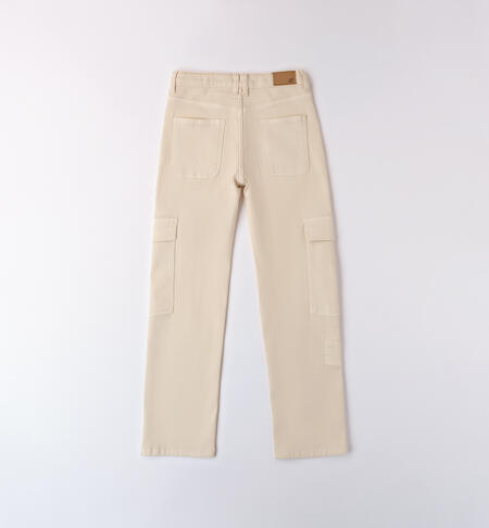 Cargo trousers for boys ECRU-0124