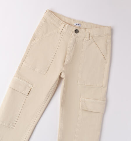 Cargo trousers for boys ECRU-0124