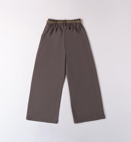 Pantalone con cintura gioiello  GRIGIO MELANGE-8993