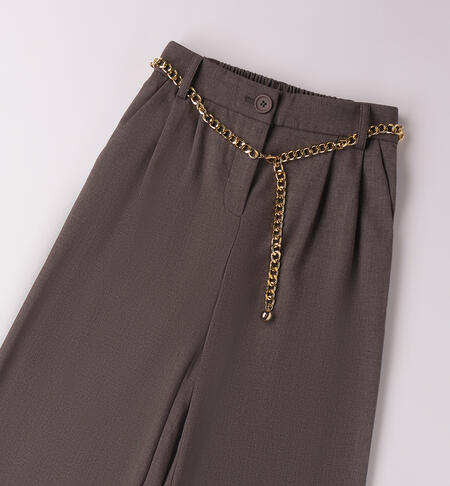 Pants with jewel belt  GRIGIO MELANGE-8993