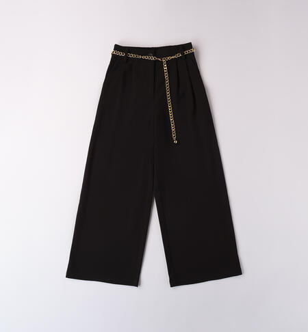 Pants with jewel belt  BLACK