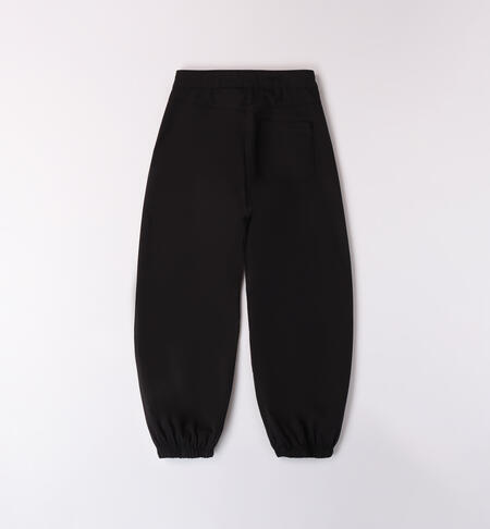 Pantalone con polsino per ragazza NERO-0658