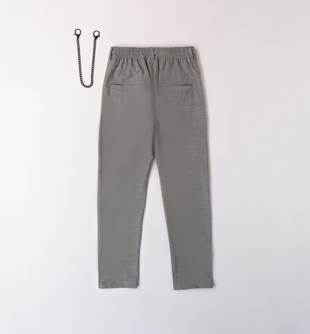 Boys' trousers with a keyring GRIGIO MELANGE-8995