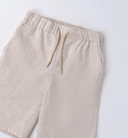 Striped shorts for boys BEIGE-0436