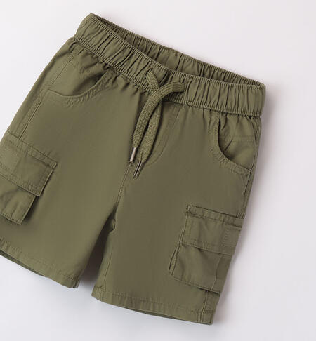 Boys' cargo shorts VERDE MILITARE-5457