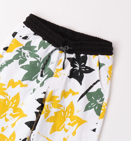 Boys' patterned shorts BIANCO-NERO-6AHH