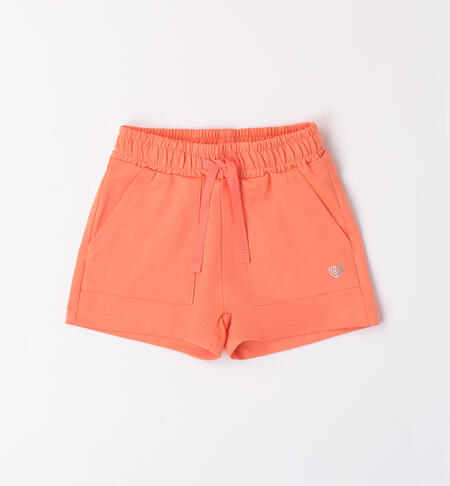 Girls' fleece shorts ARANCIO-2221