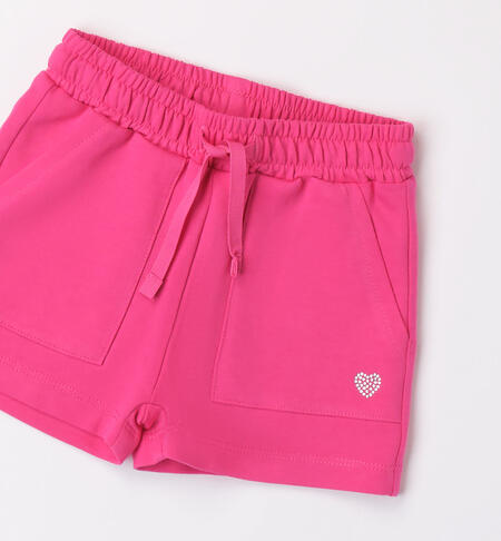 Girls' fleece shorts FUXIA-2445