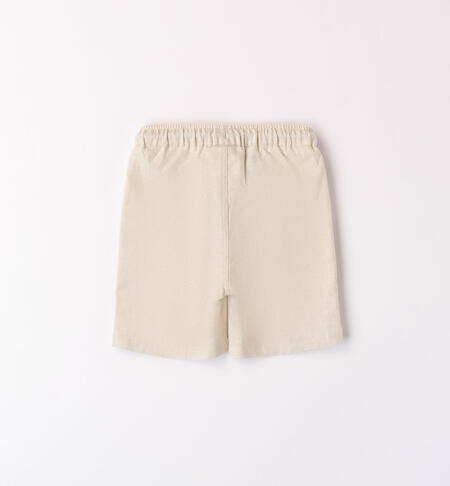 Boys' trousers in a linen blend BEIGE-0451