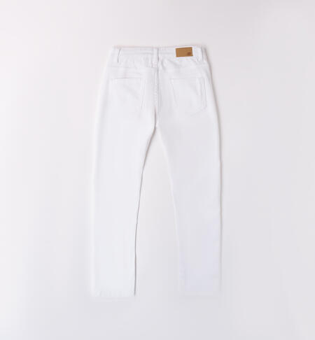 Pantalone in cotone per ragazzo BIANCO-0113