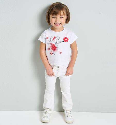 Pants with rhinestones for girls WHITE