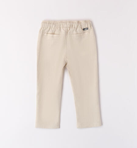Boys' trousers in a linen blend
 BEIGE-0451