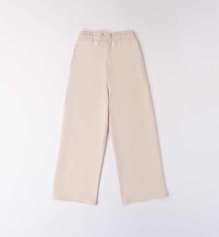 Sand-colored pants for girls CRYSTAL GRAY-2911