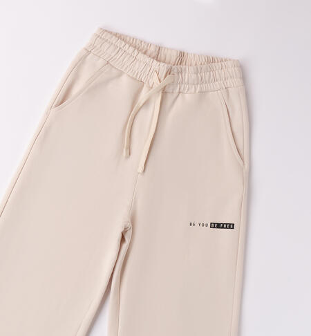 Sand-colored pants for girls CRYSTAL GRAY-2911