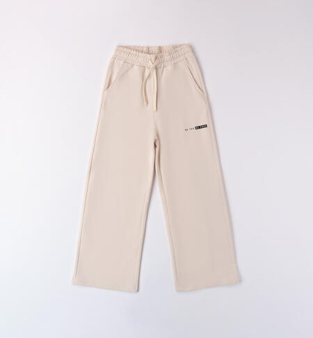 Sand-colored pants for girls CRYSTAL GRAY-2911