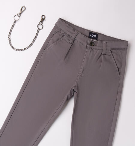 Pantalone per ragazzo con portachiavi GRIGIO SCURO-0564