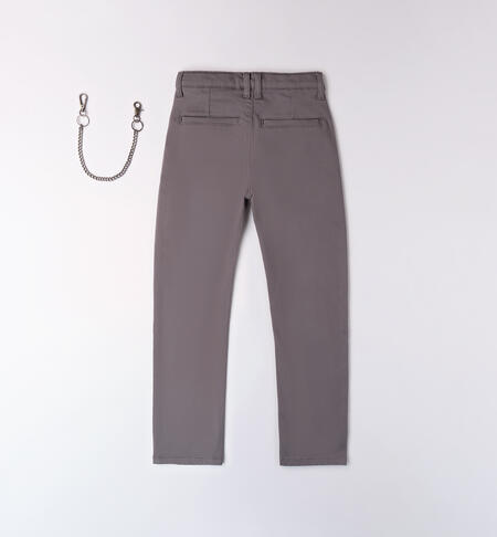 Pantalone per ragazzo con portachiavi GRIGIO SCURO-0564