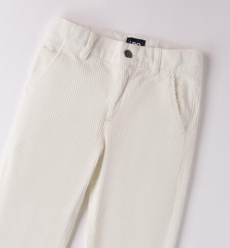 Pantalone per ragazzo in velluto PANNA-0112