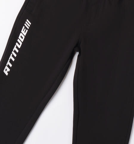 Boys' black tracksuit bottoms NERO-0658