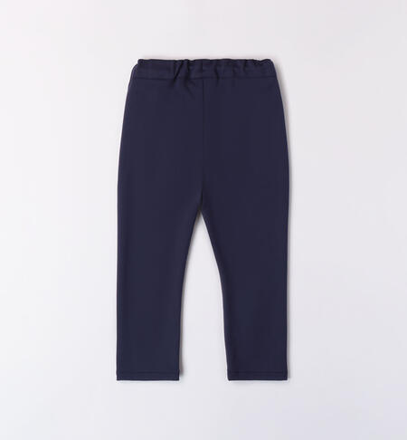 Boys' trousers in Milan stitch NAVY-3854