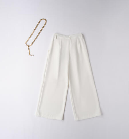 Pantalone ragazza con cintura PANNA-0112