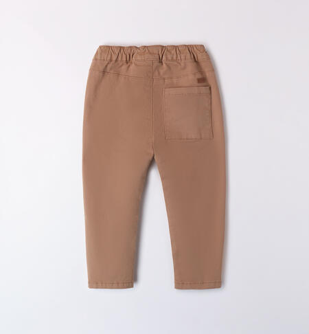 Boy pants with turn-ups BEIGE SCURO-0938