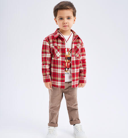 Boy pants with turn-ups BEIGE SCURO-0938