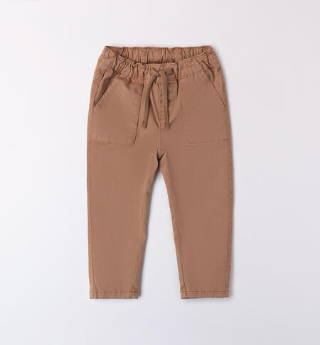 Boy pants with turn-ups BEIGE SCURO-0938