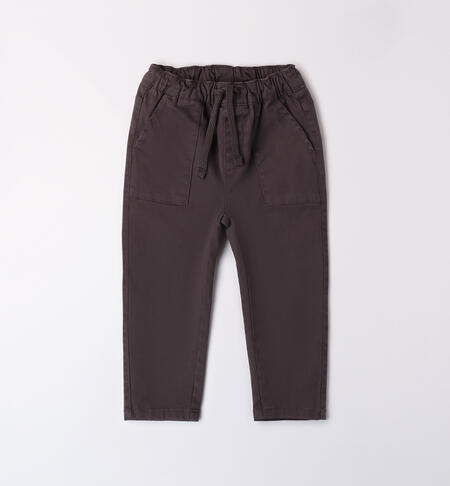 Pantaloni bambino con risvolto GRIGIO SCURO-0691