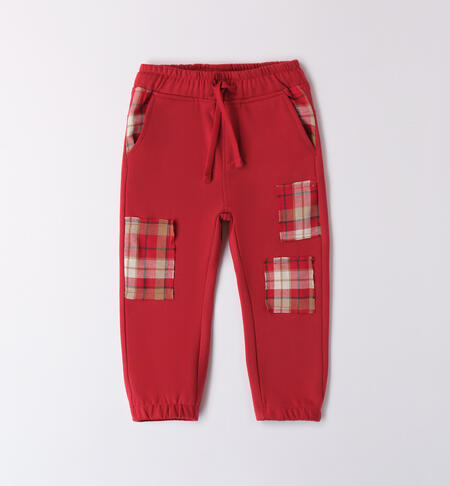 Boy pants with patches RED